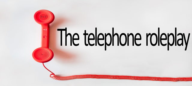 The telephone roleplay graphic